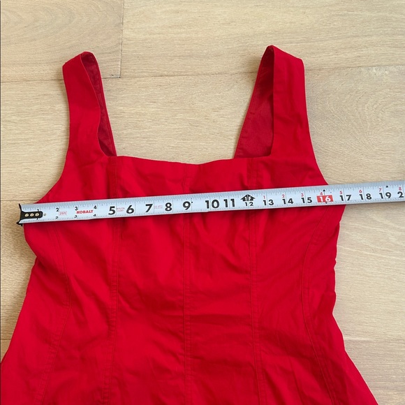 New commense Red Maxi Dress Square Neck Lace-Up Corset Back Size large - Picture 11 of 13